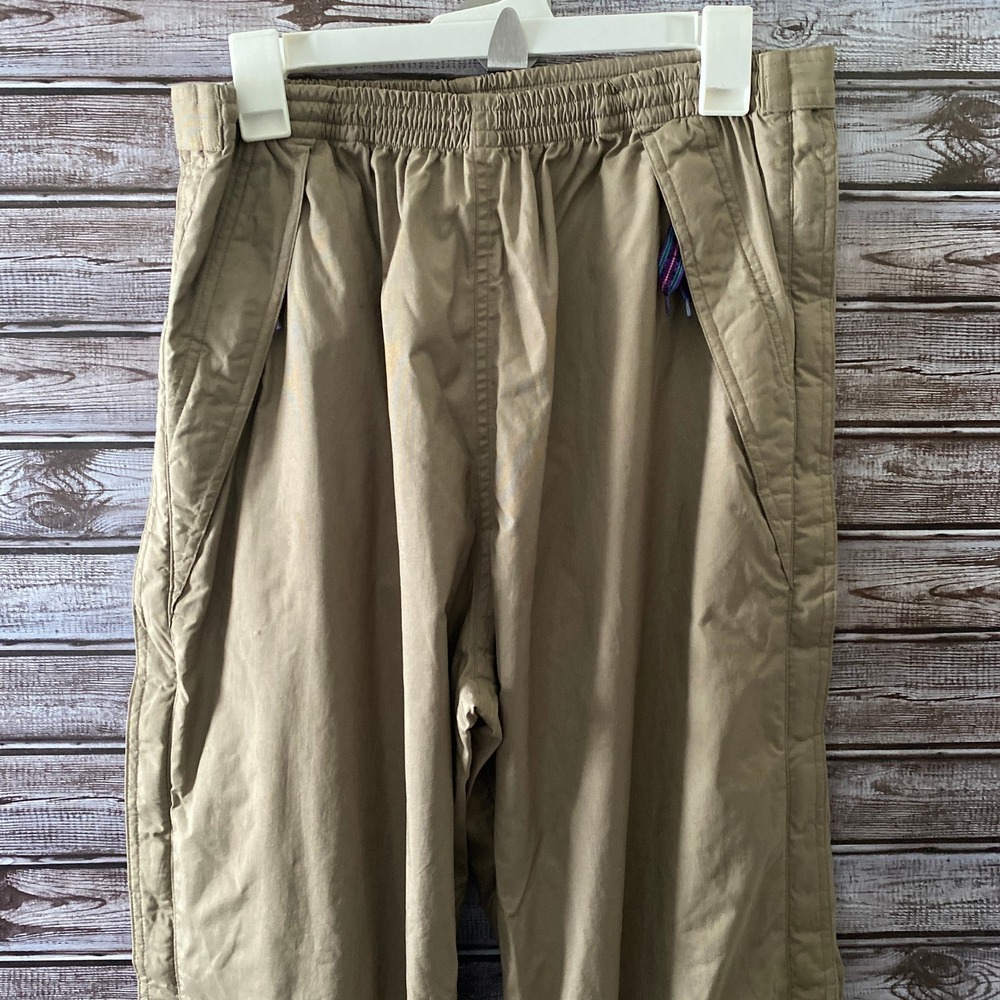 Helly Hansen Women's Nylon Pants Size L‎ Dark-Beige Pockets Zippered Sides